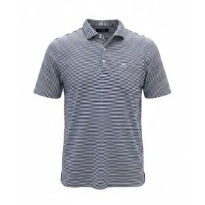 B DRADDY Polo Shirt Men's Size Large Blue Striped Short Sleeve Stretch
